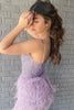 Load image into Gallery viewer, Red Beaded Sequins Tight Prom Dress with Feathers