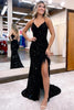 Load image into Gallery viewer, Sparkly Royal Blue Sequins Long Mermaid Prom Dress with Feathers