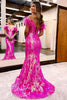 Load image into Gallery viewer, Sparkly Mermaid Orange Long Prom Dress with Feathers