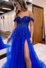 Load image into Gallery viewer, Sparkly Lilac Sequins Corset A-Line Long Prom Dress with Slit