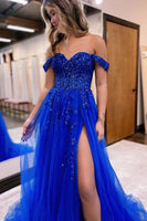 Load image into Gallery viewer, Sparkly Lilac Sequins Corset A-Line Long Prom Dress with Slit