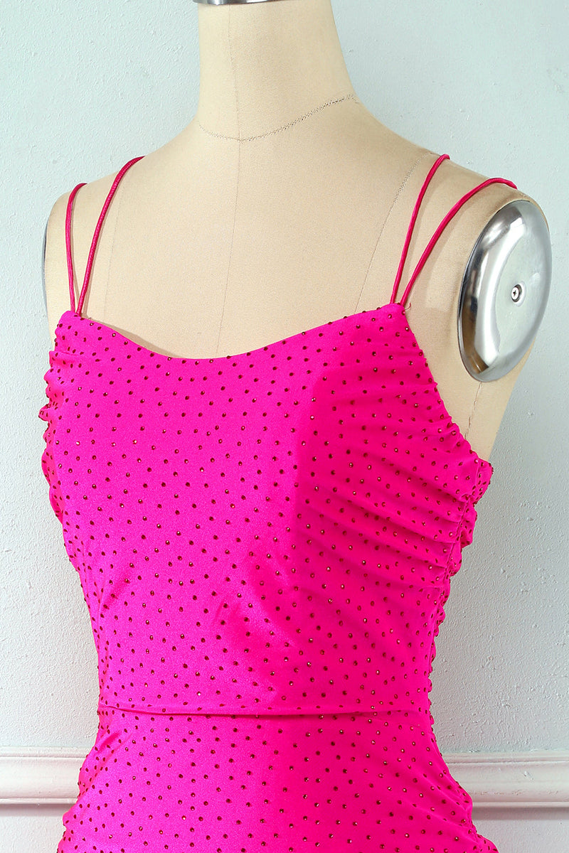 Load image into Gallery viewer, Rose Pink Lace Up Tight Party Dress
