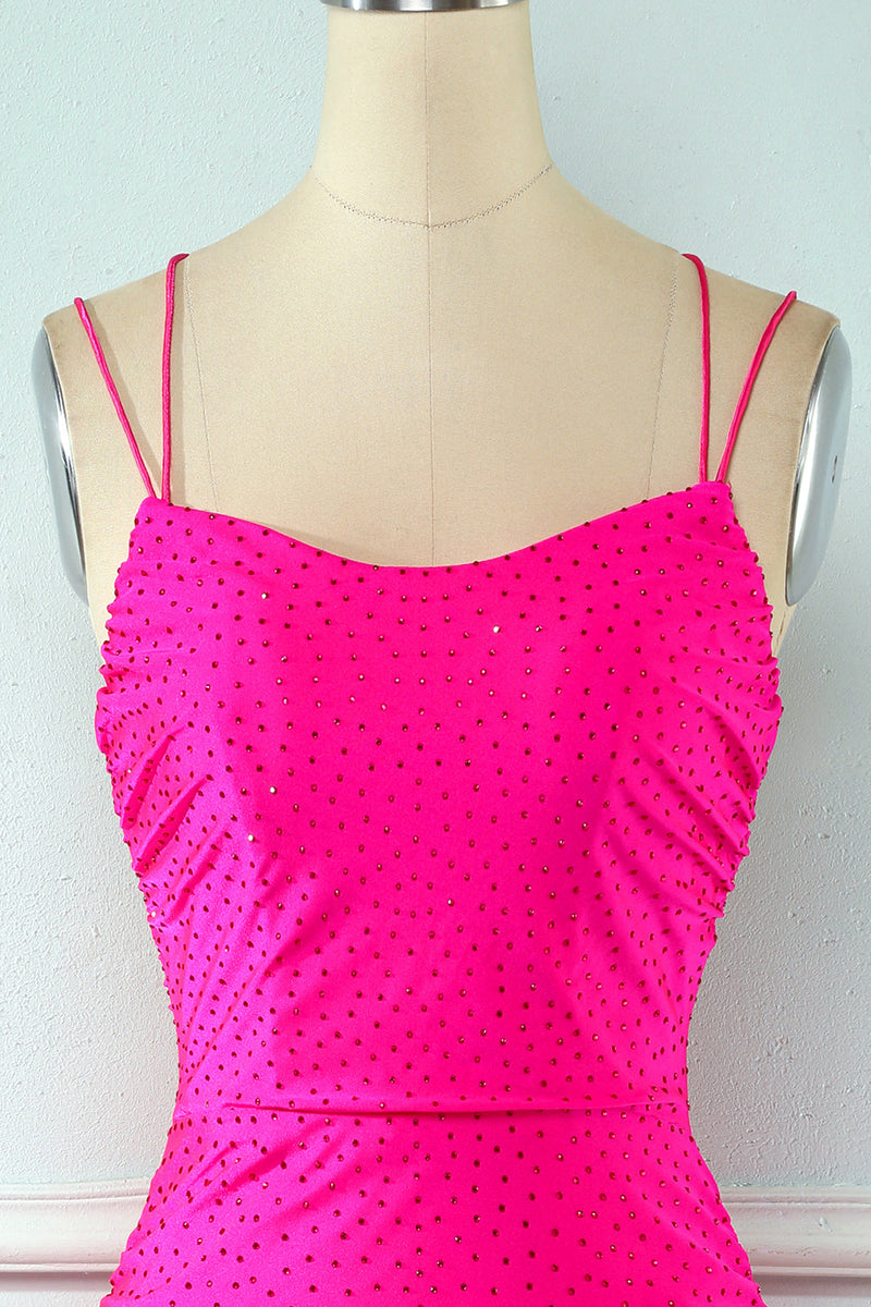 Load image into Gallery viewer, Rose Pink Lace Up Tight Party Dress