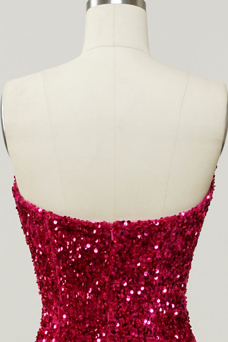 Load image into Gallery viewer, Golden Sweetheart Neck Sequined Mermaid Prom Dress With Sweep Train