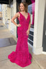 Load image into Gallery viewer, Blue Sequins Mermaid Prom Dress