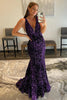 Load image into Gallery viewer, Blue Sequins Mermaid Prom Dress
