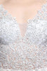 Load image into Gallery viewer, White Applique Mermaid Prom Dress