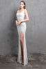 Load image into Gallery viewer, Gold Mermaid Sequin V Neck Prom Dress