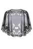 Load image into Gallery viewer, Black Sequin 1920s Batwing Shawl