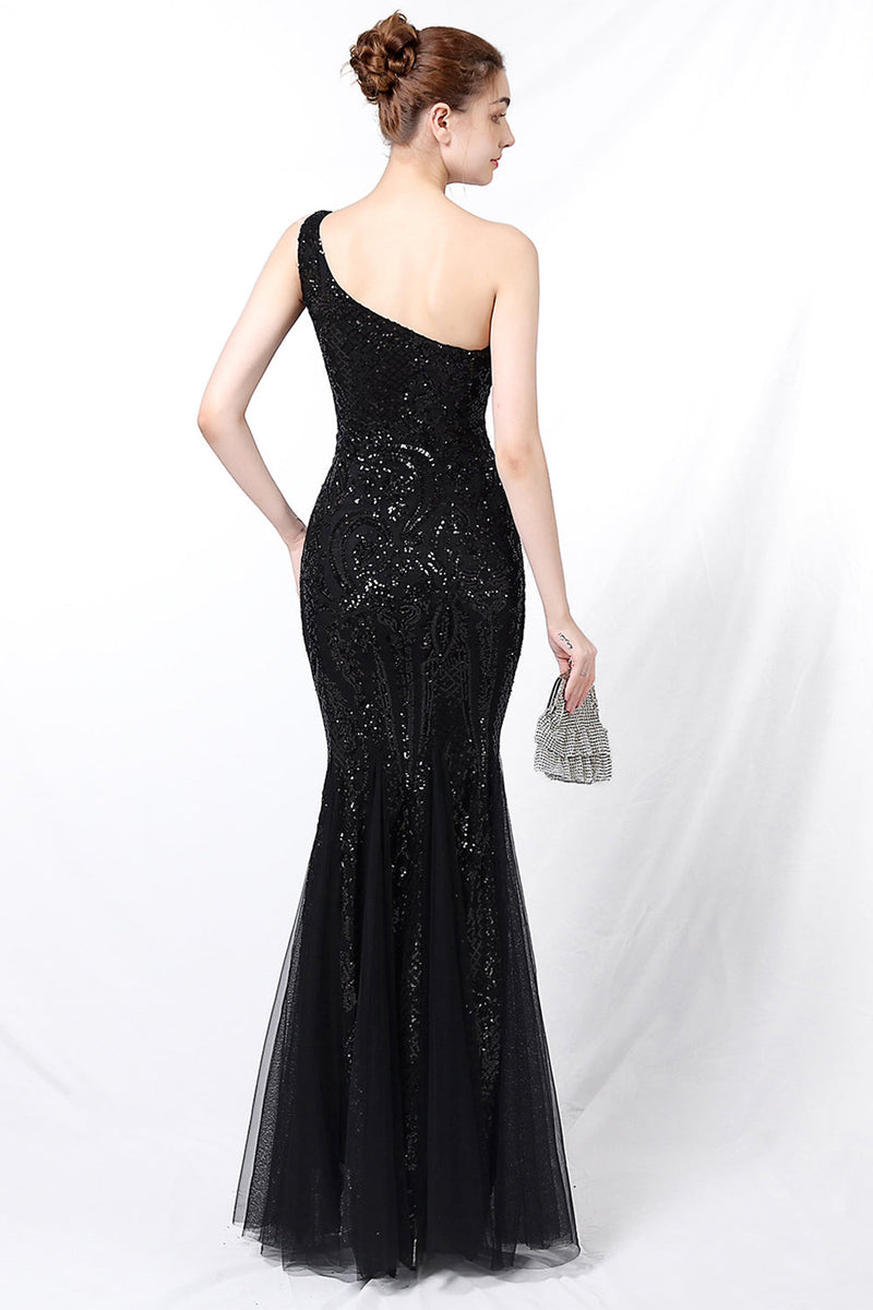 Load image into Gallery viewer, Mermaid One Shoulder Prom Dress with Appliques