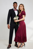 Load image into Gallery viewer, Black Notched Lapel Men Homecoming Suits