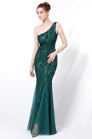 Load image into Gallery viewer, Mermaid One Shoulder Prom Dress with Appliques