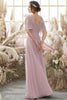 Load image into Gallery viewer, Blush Batwing Sleeves Chiffon Bridesmaid Dress