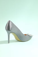 Load image into Gallery viewer, Grey Rhinestone Party Shoes