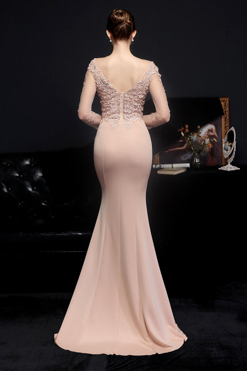 Load image into Gallery viewer, White Applique Mermaid Prom Dress