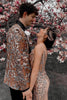 Load image into Gallery viewer, Sparkly Champagne Shawl Lapel One Button 2-Piece Men&#39;s Prom Suits