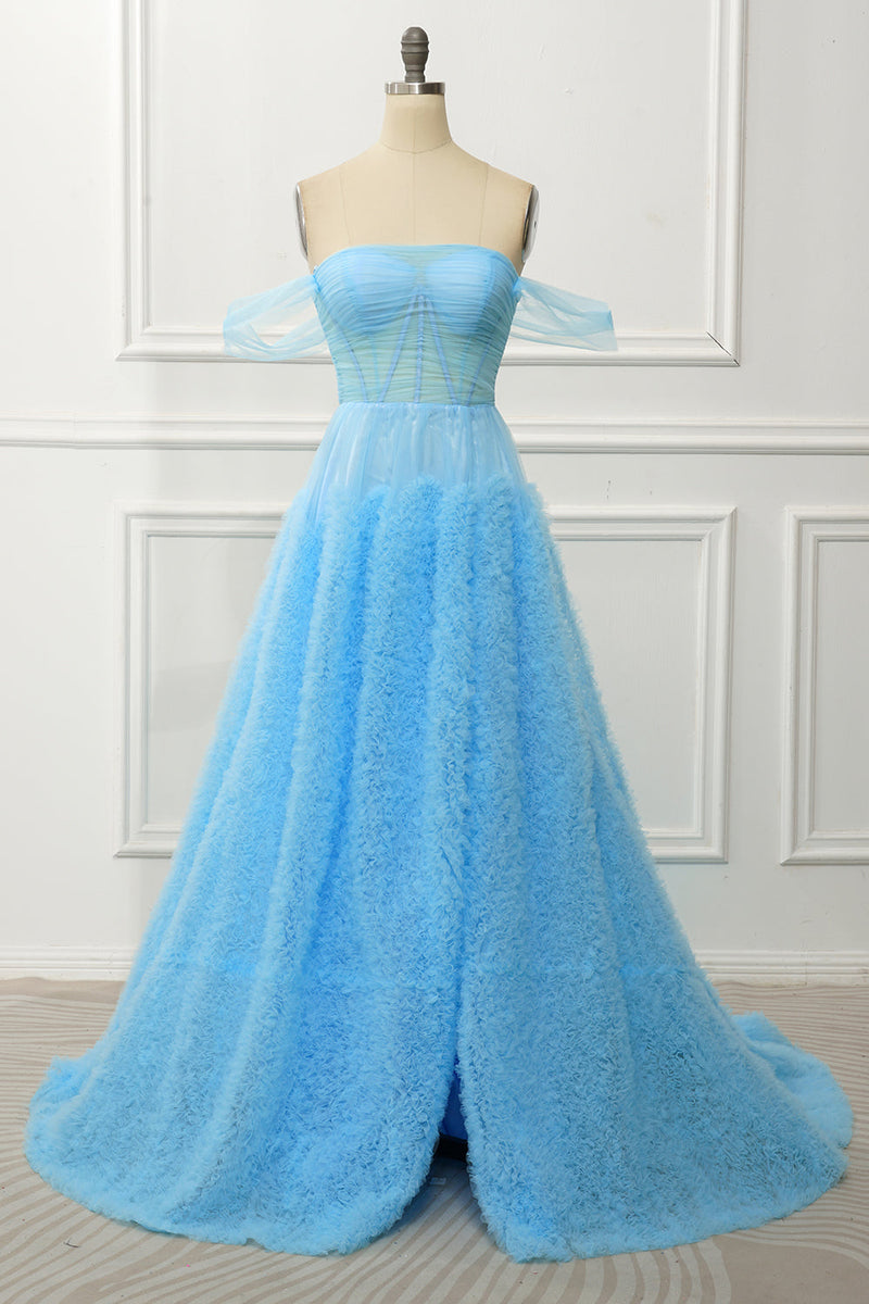 Load image into Gallery viewer, Pink Corset Off the Shoulder Long Prom Dress with Ruffles
