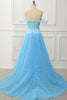 Load image into Gallery viewer, Pink Corset Off the Shoulder Long Prom Dress with Ruffles