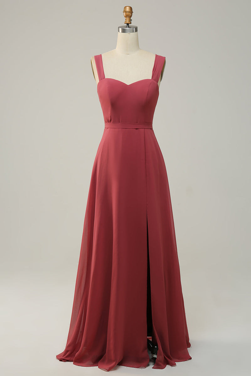 Load image into Gallery viewer, Sweetheart Sleeveless Long Bridesmaid Dress With Slit