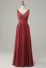 Load image into Gallery viewer, V Neck Open Back Desert Rose Bridesmaid Dress