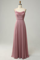 Load image into Gallery viewer, Spaghetti Straps A Line Sleeveless Long Bridesmaid Dress