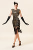 Load image into Gallery viewer, Champagne Sequin Fringe Flapper Dress