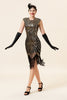 Load image into Gallery viewer, Gold Gatsby Glitter Fringe 1920s Dress