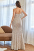 Load image into Gallery viewer, Champagne Mermaid Sequins Prom Dress with Slit