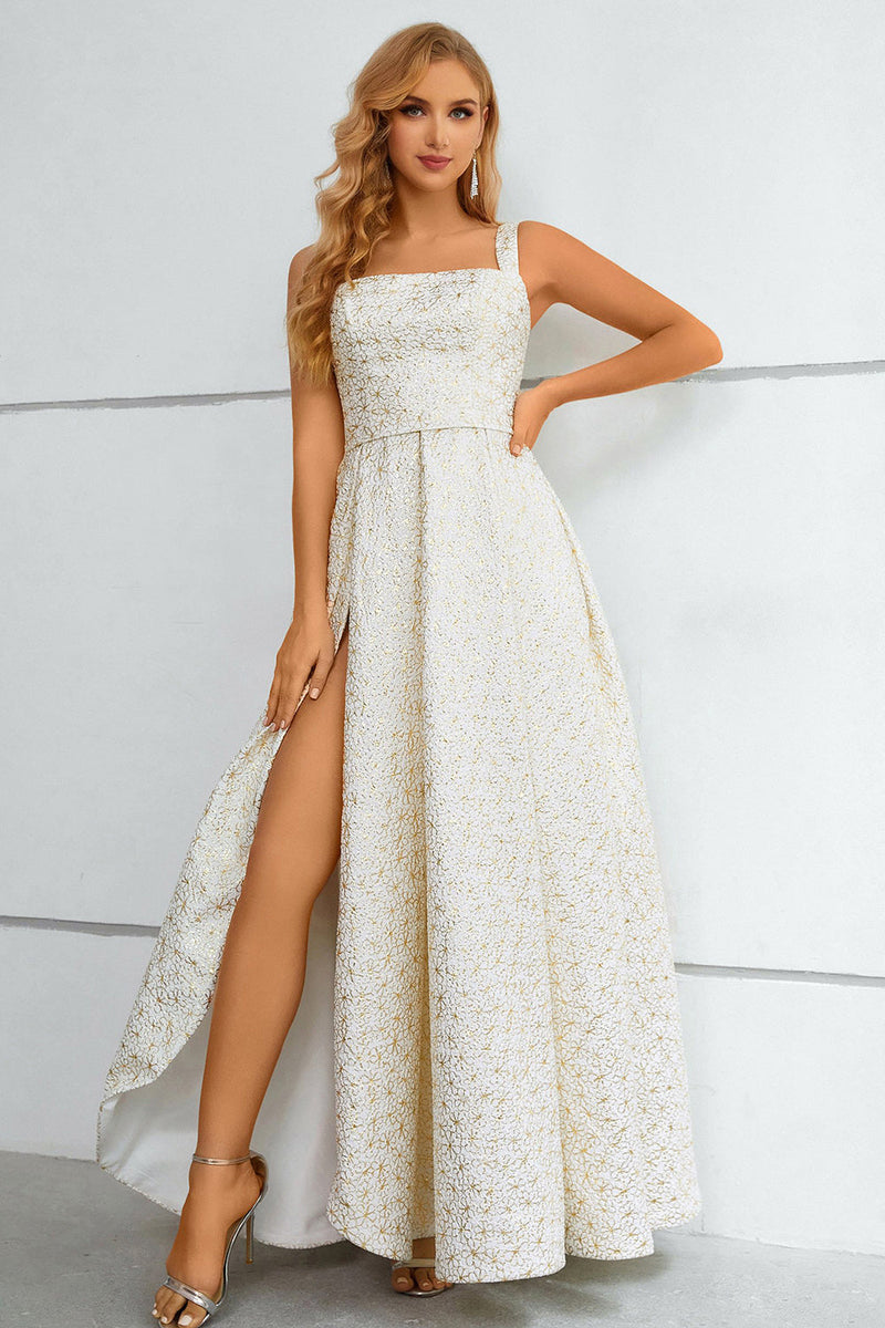 Load image into Gallery viewer, A-Line Ivory Lace-Up Back Long Prom Dress