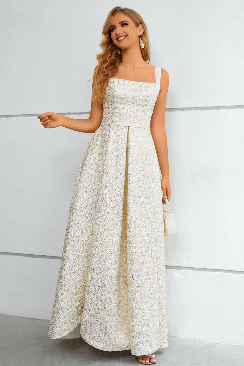 Load image into Gallery viewer, A-Line Ivory Lace-Up Back Long Prom Dress