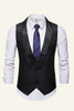 Load image into Gallery viewer, Black Single Breasted Shawl Lapel Men&#39;s Vest