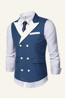 Load image into Gallery viewer, Grey Peak Lapel Double Breasted Men&#39;s Suit Vest