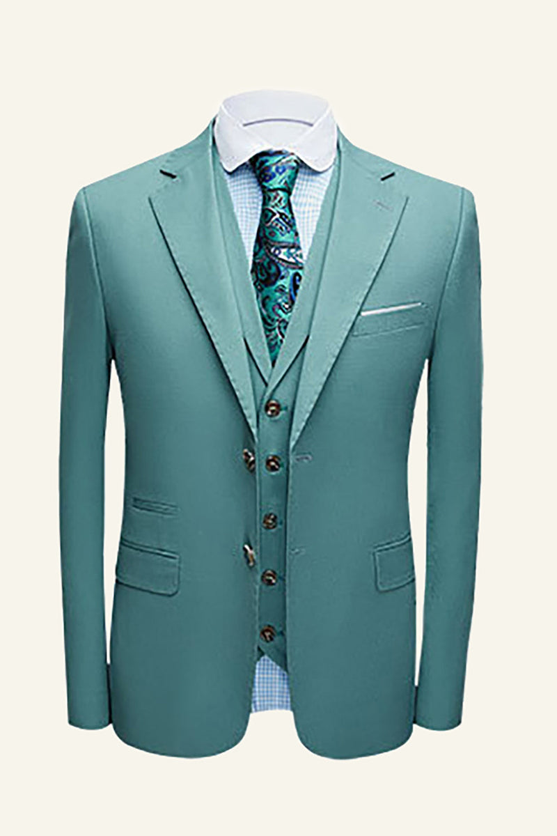 Load image into Gallery viewer, Mint 3 Piece Notched Lapel Men Prom Wedding Suits