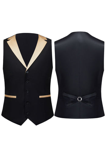 Black 3 Pieces Champagne Shawl Lapel One Button Men's Prom Suits