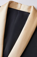 Load image into Gallery viewer, Black 3 Pieces Champagne Shawl Lapel One Button Men&#39;s Prom Suits