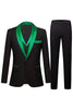 Load image into Gallery viewer, Black 3 Pieces Champagne Shawl Lapel One Button Men&#39;s Prom Suits