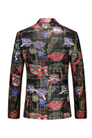 Load image into Gallery viewer, Men&#39;s Red Printed Peak Lapel 2-Piece Homecoming Suits