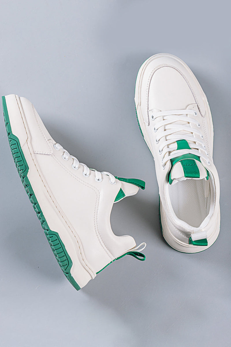 Load image into Gallery viewer, White Leather Fashion Slip-on Sports Shoes