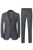 Load image into Gallery viewer, Men&#39;s Grey 3-Piece Notched Lapel Slim Fit Wedding Suits