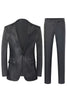 Load image into Gallery viewer, Men&#39;s Black Jacquard 2-Piece Peak Lapel Prom Suits