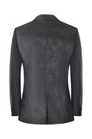 Load image into Gallery viewer, Men&#39;s Black Jacquard 2-Piece Peak Lapel Prom Suits