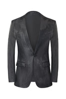 Load image into Gallery viewer, Men&#39;s Black Jacquard 2-Piece Peak Lapel Prom Suits