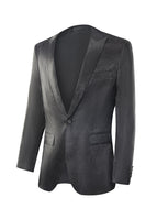 Load image into Gallery viewer, Men&#39;s Black Jacquard 2-Piece Peak Lapel Prom Suits