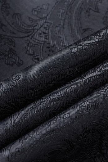 Men's Black Jacquard 2-Piece Peak Lapel Prom Suits
