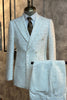 Load image into Gallery viewer, White Plaid Notched Lapel 2 Piece Men&#39;s Suits