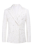 Load image into Gallery viewer, White Plaid Double Breasted 2 Piece Men&#39;s Prom Suits