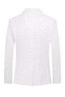 Load image into Gallery viewer, White Plaid Double Breasted 2 Piece Men&#39;s Prom Suits