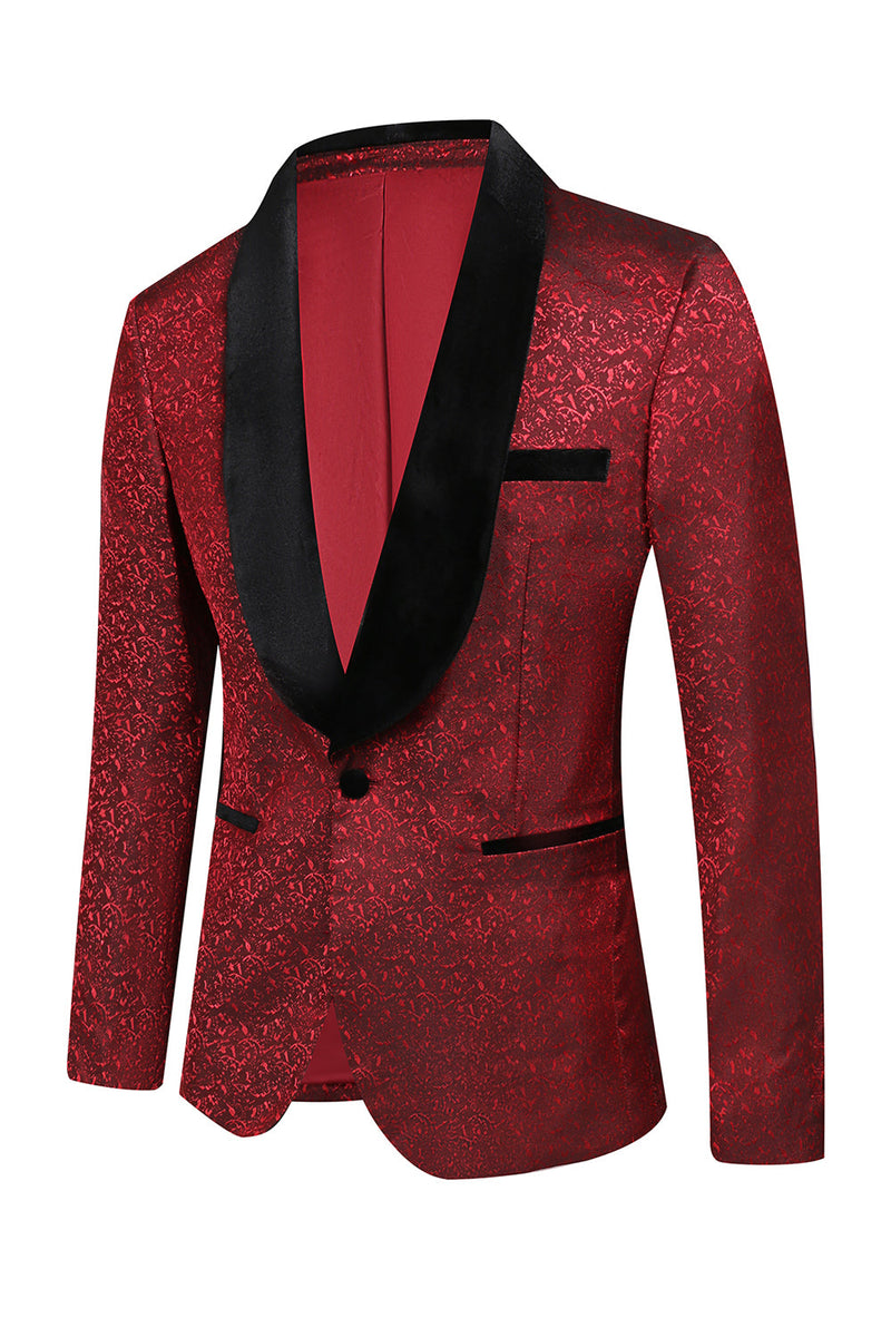 Load image into Gallery viewer, Red Jacquard 2 Piece Men&#39;s Prom Suits