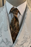 Load image into Gallery viewer, White Peak Lapel Jacquard 2 Piece Men&#39;s Wedding Suits