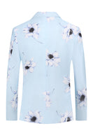 Load image into Gallery viewer, Light Blue Peak Lapel 2 Piece Floral Men&#39;s Prom Suits